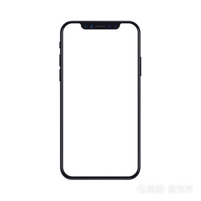 孤立的真實感 白色背景下空白屏幕的手機樣機矢量藝術